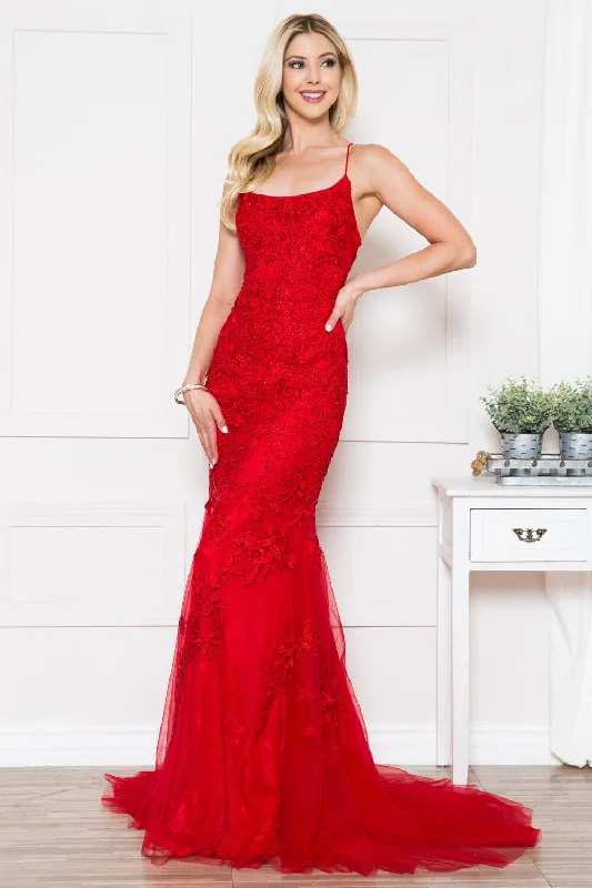 cocktail dresses with satin finish for luxurious look --Fitted Embroidered Sleeveless Gown by Amelia Couture 799