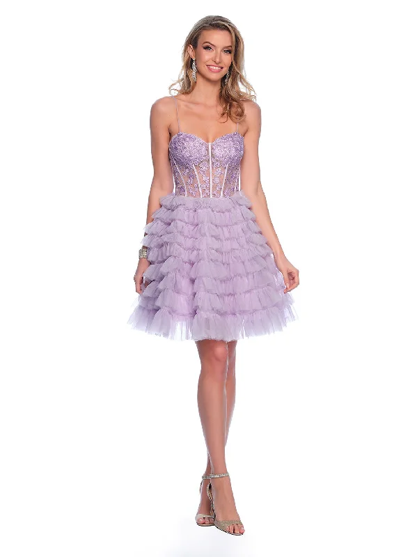 Graduation dresses with sequins for a glamorous effect -Short Cocktail Dress by Dave and Johnny 11766