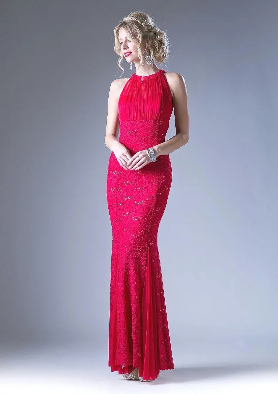 Wedding guest dresses for summer weddings -Long High Neck Lace Dress by Cinderella Divine A1613