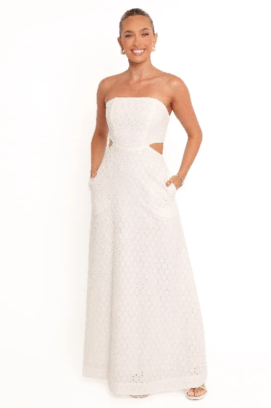 Boho-inspired party dresses for casual events -Laura Midi Dress - White