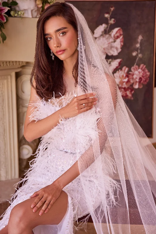 Wedding guest dresses with delicate lace trim for a feminine touch -Sparkle Cathedral Veil by Ladivine V009