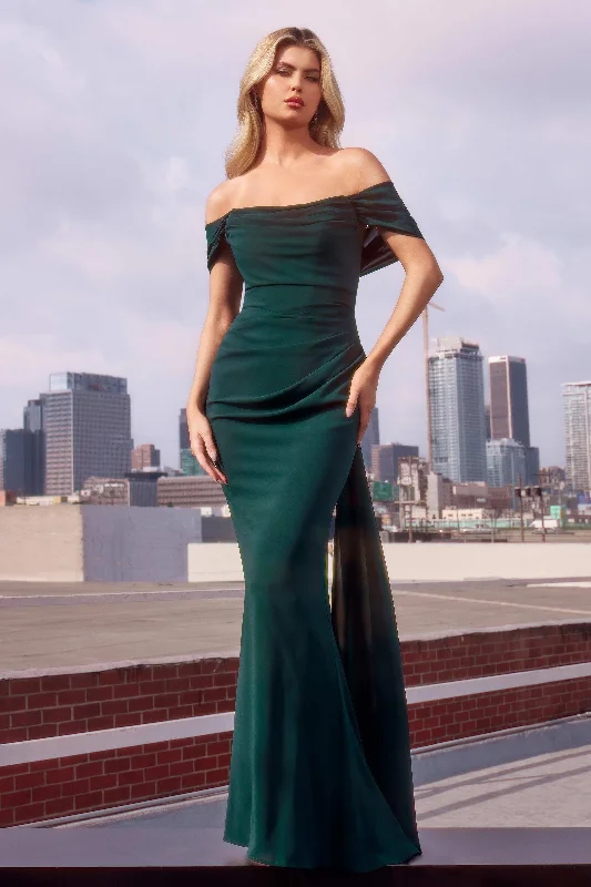 bridesmaid dresses with satin fabric for luxurious feel --Chiffon Fitted Convertible Gown by Ladivine 7433 - Outlet