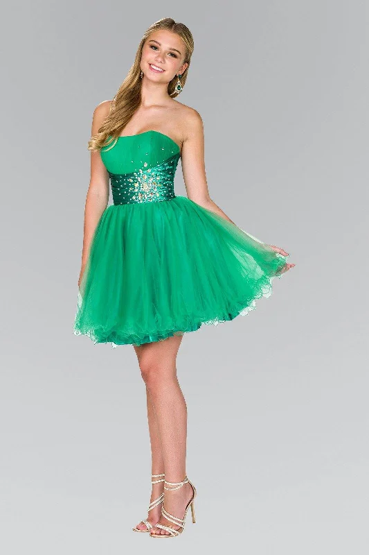 Glamorous red cocktail dresses for bold fashion statements -Strapless Sweetheart Tulle Short Dress by Elizabeth K GS1050