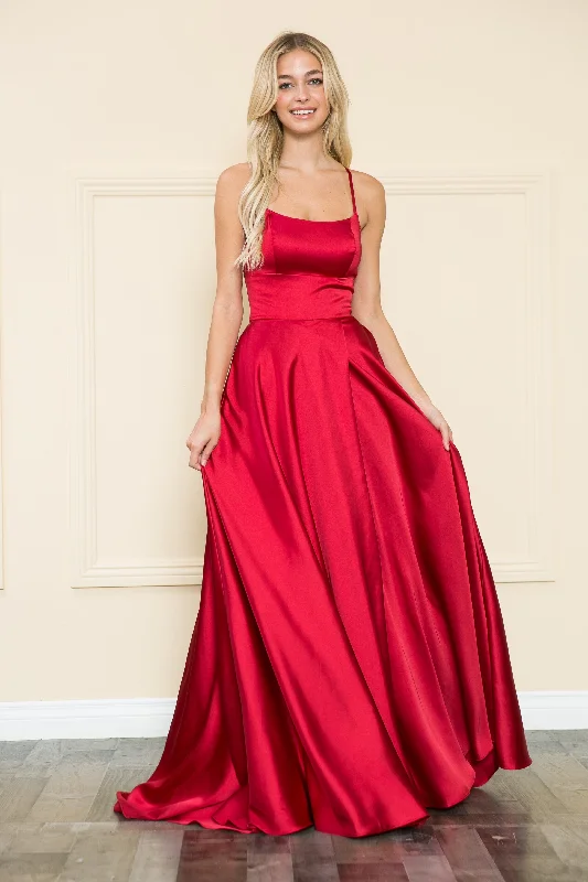 Stylish wedding guest dresses for daytime cocktail receptions -Long Square Neck Dress by Poly USA 8910