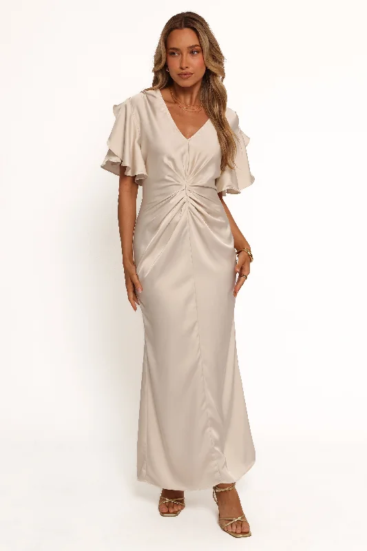 formal dresses for women with disabilities featuring magnetic closures --Georgiana Maxi Dress - Dove