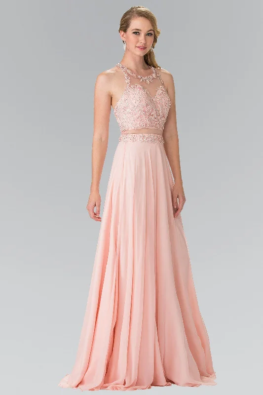 cocktail dresses with sequin skirts for party nights --Mock Two-Piece Dress with Beaded Illusion Top by Elizabeth K GL2347