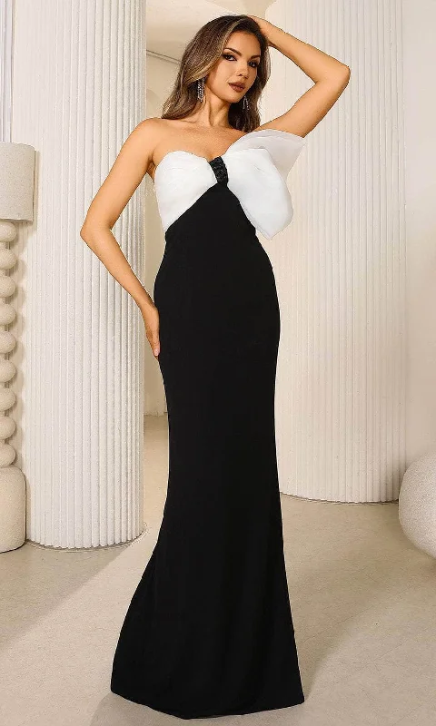 Terani Couture 251E4286 - Bow Bodice Column Evening Dress