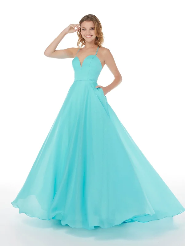 cocktail dresses with ruched bodices for flattering fit --Sleeveless Chiffon A-line Gown by Studio 17 12848
