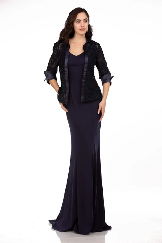 Wedding guest dresses with ruffles for a soft, feminine look -3/4 Sleeve 2-Piece Jacket Dress by Abby Paris 986063W