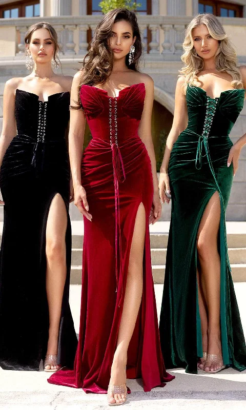 Portia and Scarlett PS25640E - Front Lace-Up Sheath Prom Gown