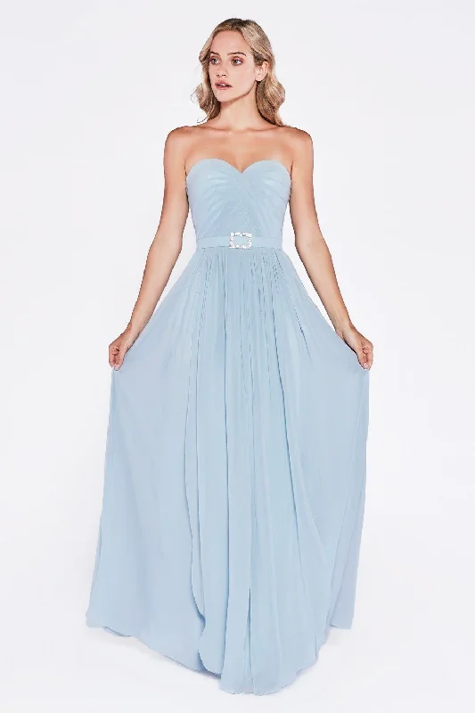 How to choose wedding guest dresses for a religious ceremony -Long Strapless Chiffon Dress by Cinderella Divine C7460