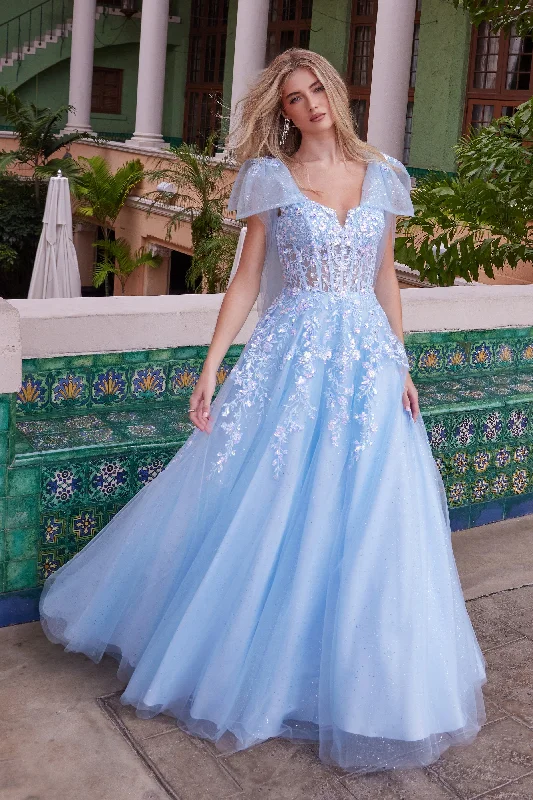 cocktail dresses with velvet skirts for winter parties --Applique Sleeveless Bow Gown by Nox Anabel H1680