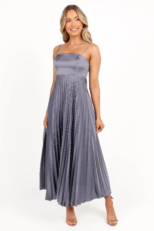 convertible bridesmaid dresses with versatile styling options --Keegan Maxi Dress - Steel Gray