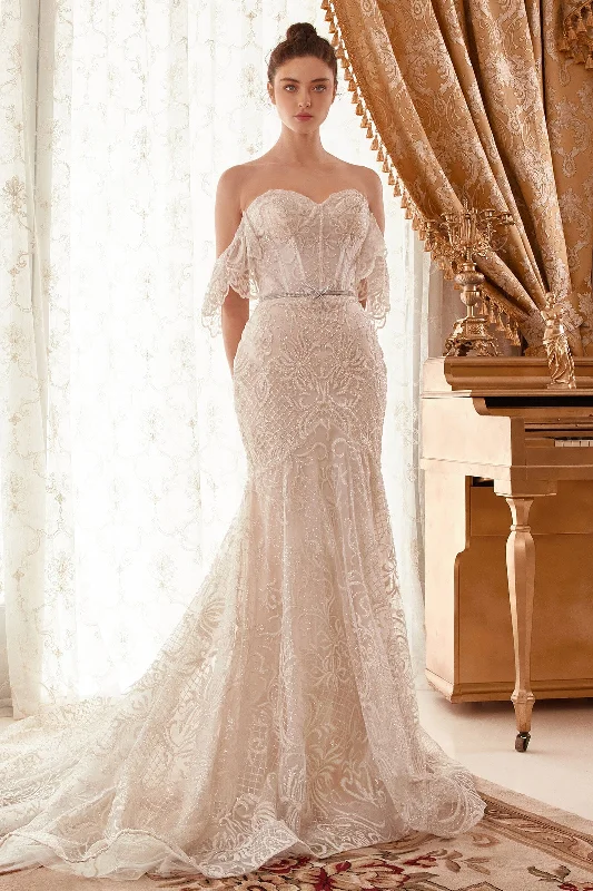 cocktail dresses with embroidered sleeves for elegance --Andrea and Leo A1104W Dress