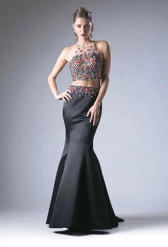 formal dresses with adjustable waist ties for comfort --Beaded Two Piece Mermaid Dress by Cinderella Divine 83688