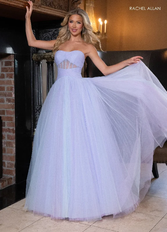 cocktail dresses with puff sleeves for vintage vibes --Tulle Strapless A-line Gown by Rachel Allan 70761