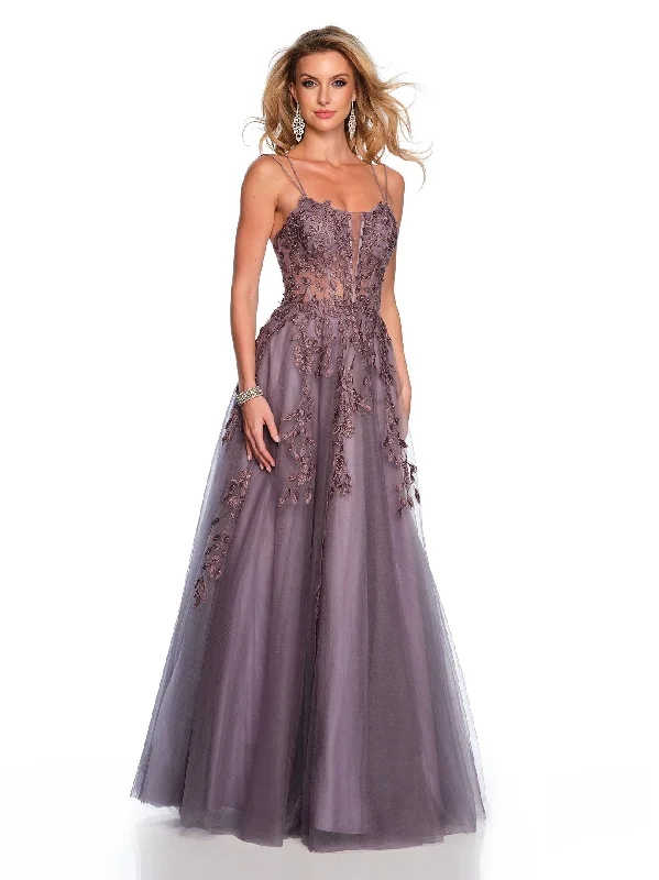cocktail dresses with mesh sleeves for subtle coverage --Long Evening Dress by Dave and Johnny 11653