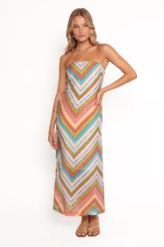 Spring dresses for fall transition with layering options -Lane A-Line Maxi Dress - Multi