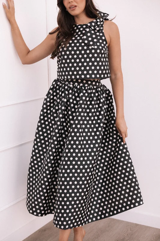 Wedding guest dresses with halter necklines for added style -Rhea Two Piece Set - Black