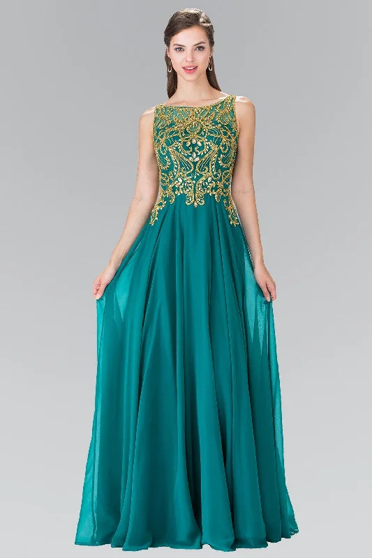 cocktail dresses with ruched sides for slimming effect --Sleeveless Beaded Dress with Illusion Back by Elizabeth K GL2274
