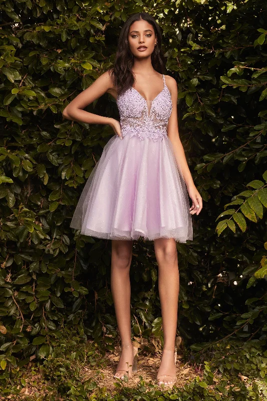 Stylish short party dresses for women -Beaded Short A-line Dress by Cinderella Divine CD0190