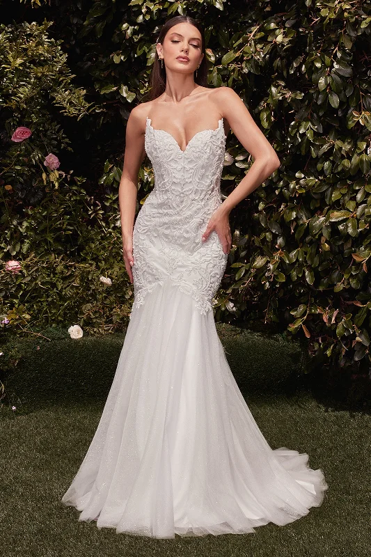 Sophisticated wedding guest dresses with a structured silhouette -Strapless Mermaid Bridal Gown by Ladivine CDS482W