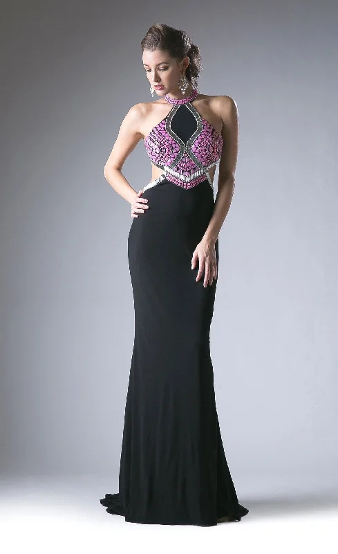 Wedding guest dresses for contemporary weddings with modern flair -Long Open Back Halter Dress by Cinderella Divine 5012