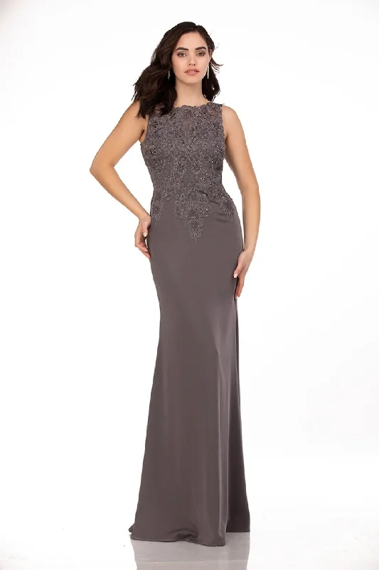cocktail dresses with ruched bodices for flattering fit --Chiffon Fitted Sleeveless Gown by Abby Paris 96061W